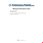 Meeting Confirmation Letter Template: Should-Have Instructions for a Productive Meeting example document template