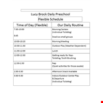 Free Printable Preschool Schedule Template example document template 