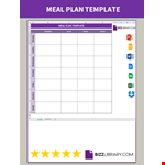 Meal Plan Sample Template example document template
