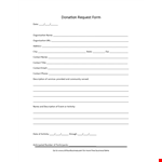 Request Donations with Our Simple Donation Request Form example document template