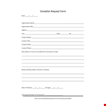 Request Donations with Our Simple Donation Request Form example document template 