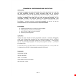 Commercial Photographer Job Description example document template