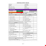 Operational Report Template example document template