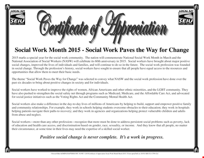 Work Certificate Of Appreciation