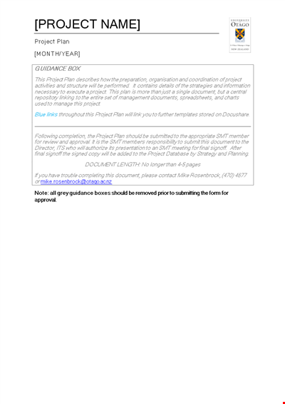 Project Plan Template in Word