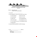 Equipment Report - Prevent Damage and Repair with Our Comprehensive Equipment Report example document template