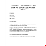 Architectural Designer cover letter  example document template