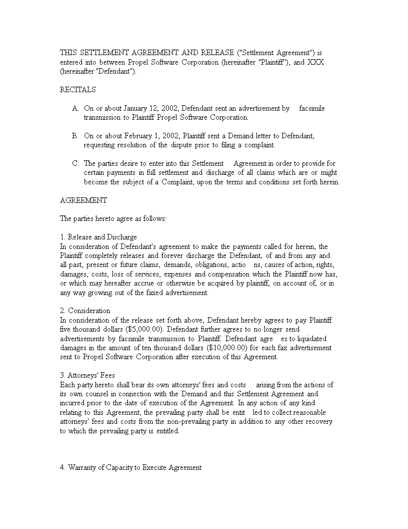 Release Settlement Agreement Template Extwrmjoiy Release Settlement Agreement Template Extwrmjoiy