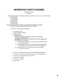 Workplace Safety Agenda