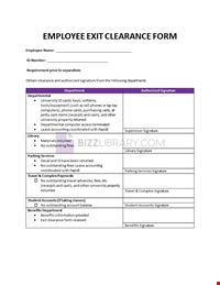 Employee Exit Clearance Form