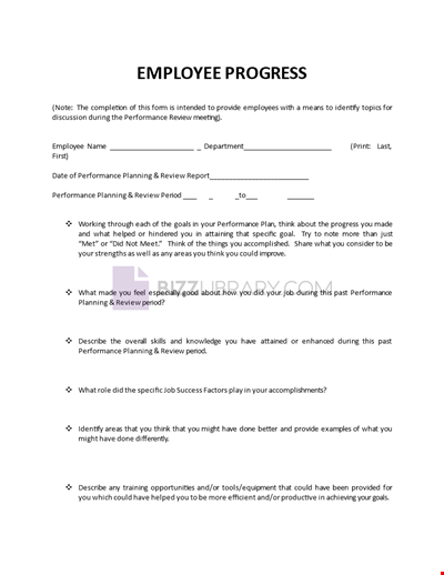 Employee Progress Template