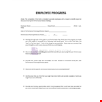 Employee Progress Template example document template