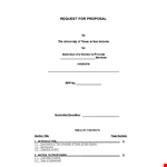 Proposal Template for Universities - Streamline Your RFP Process example document template