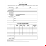 Monthly Student Assessment Report Template example document template