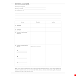 School Agenda Template example document template