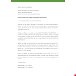 Manager Recommendation Letter Template for Project Applicant example document template