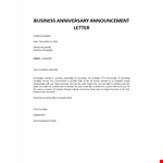 10 year business anniversary announcement example document template