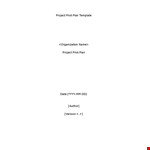 Project Pilot Plan Template example document template 