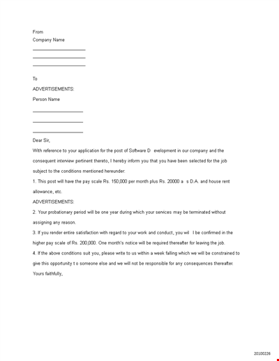 It Company Appointment Letter