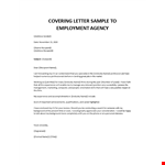 Email to recruitment agency sample example document template