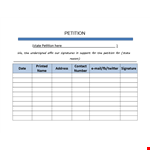 Create a Successful Petition with Our Template - Affix Your Name as an Undersigned example document template