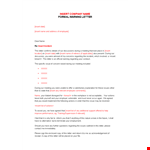 Effective Employee Warning Letters | Avoid Future Issues Now example document template