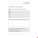 Progress Report for Supervisor - Changes, Report, Candidate Progress example document template
