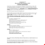 Christian Autobiography Example example document template