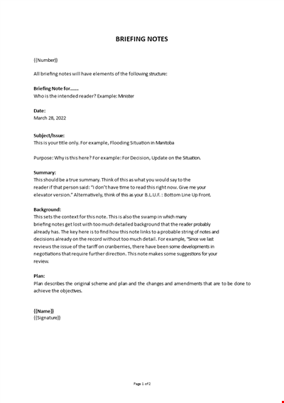 Briefing Notes