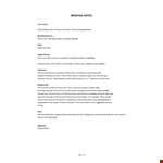 Briefing Notes example document template