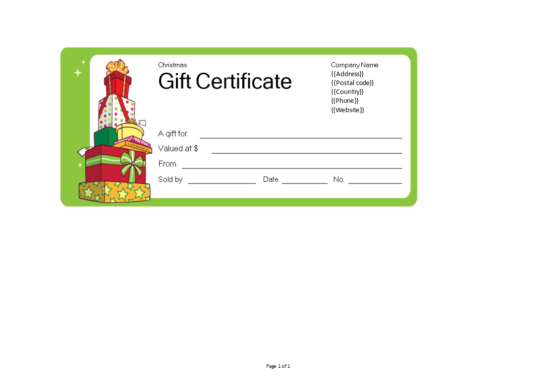christmas gift certificate template free