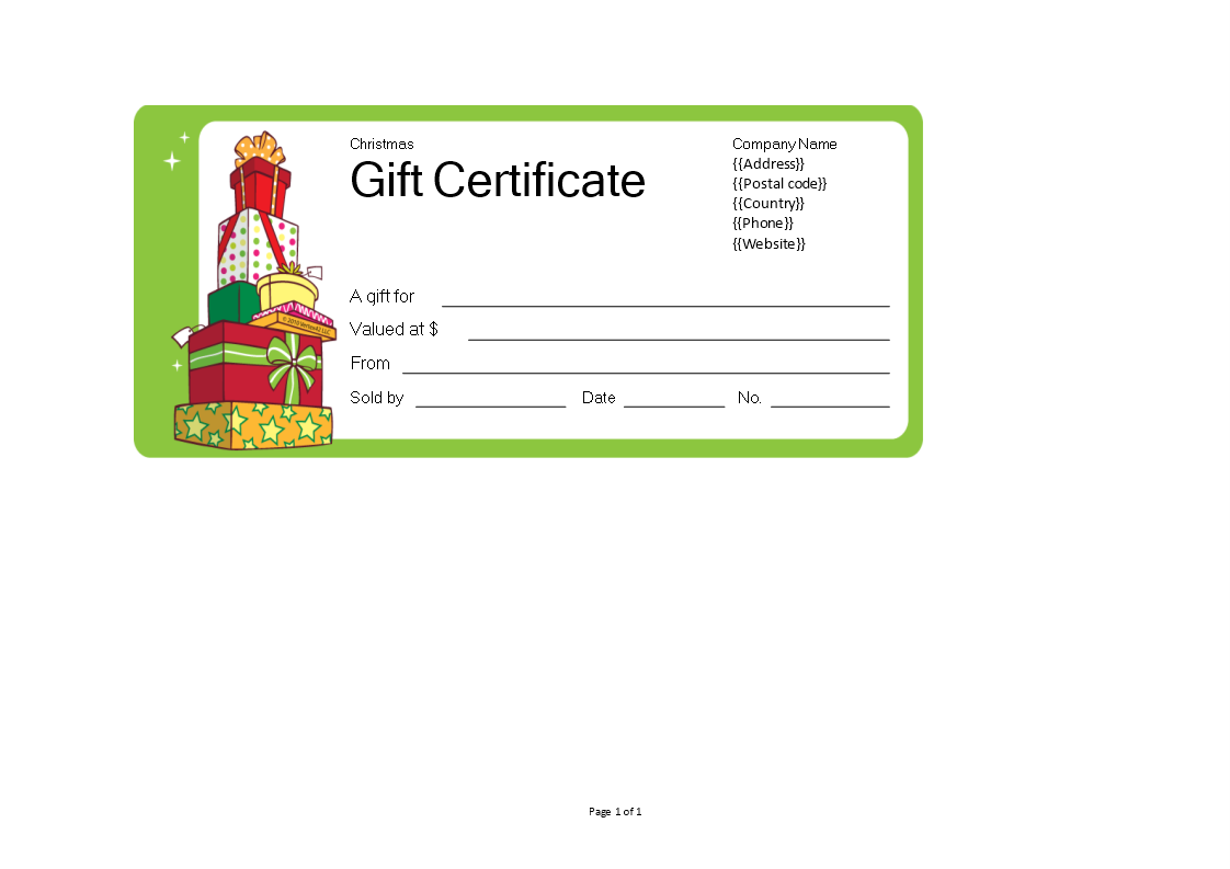 christmas gift certificate template free Main Image christmas gift certificate template free