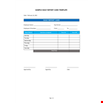 Sample Daily Report Card Template example document template