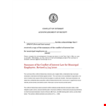 Employee Conflicts of Interest: Summary & Municipal Interest example document template 