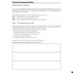 Personal Development Plan example document template