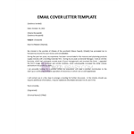 Format for an email cover letter example document template