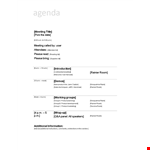 Meeting Agenda Template example document template