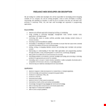 Freelance Web Developer Job Description example document template