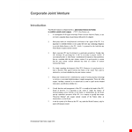 Joint Venture Agreement Template - Create a Solid Contract with Party Cooperation example document template
