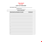 Secure your bids with our Silent Auction Bid Sheet example document template