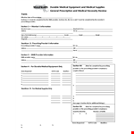 Medical Equipment Order Form example document template