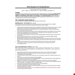 Senior Marketing Director Resume example document template