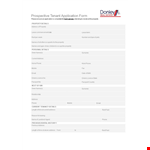 Prospective Tenant Application Form example document template