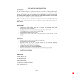 Copywriter Job Description example document template