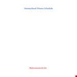 September Youth Fitness Schedule example document template