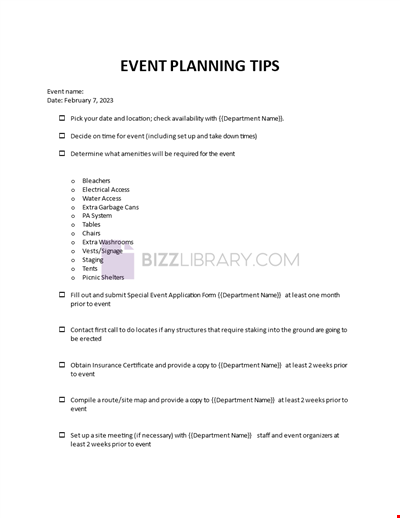 Event Planning Tips