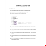Event Planning Tips example document template
