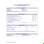 Monthly Marketing Report example document template