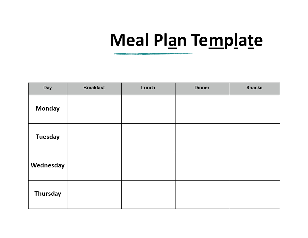 Ultimate Meal Plan Template for Breakfast