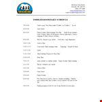 Toddler Daily Schedule Template Word example document template